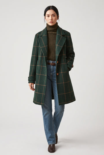 Women's Green Wool Wool-blend Coat
