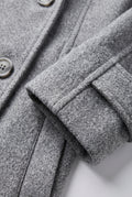 Black Long Trench Coat — Light Blue