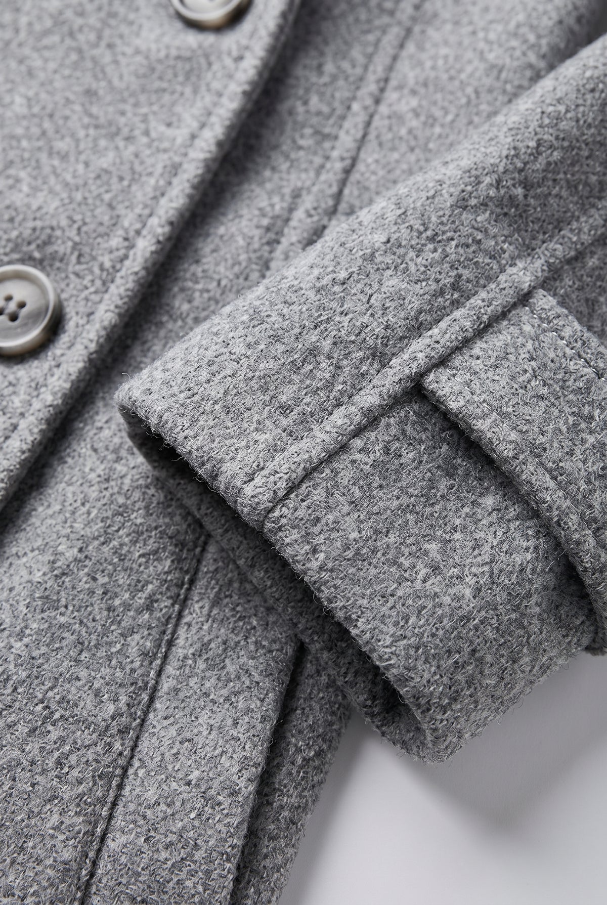 Black Long Trench Coat — Light Blue