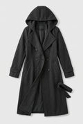 Black Long Trench Coat — Black