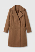 Black Long Trench Coat — Brown