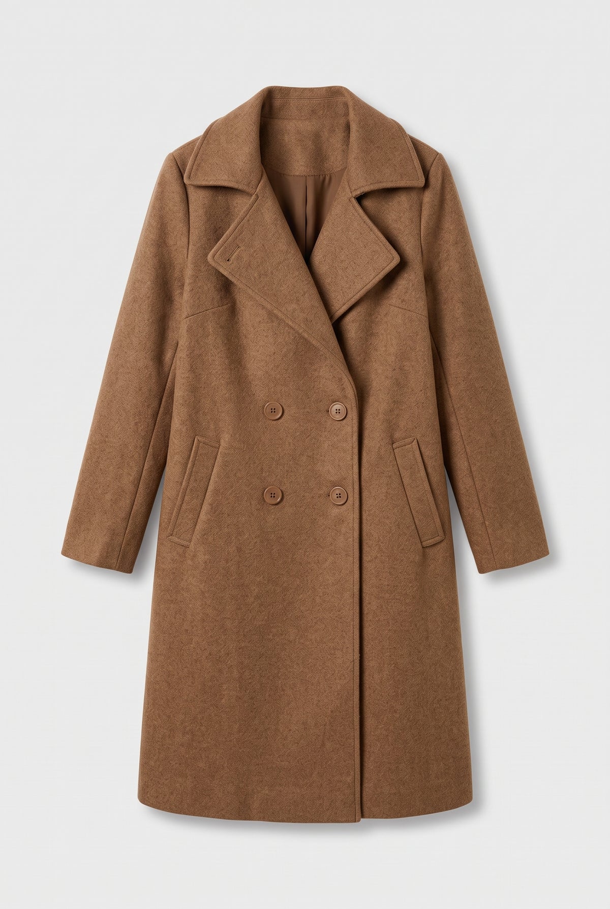 Black Long Trench Coat — Brown
