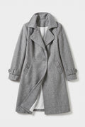 Black Long Trench Coat — Grey