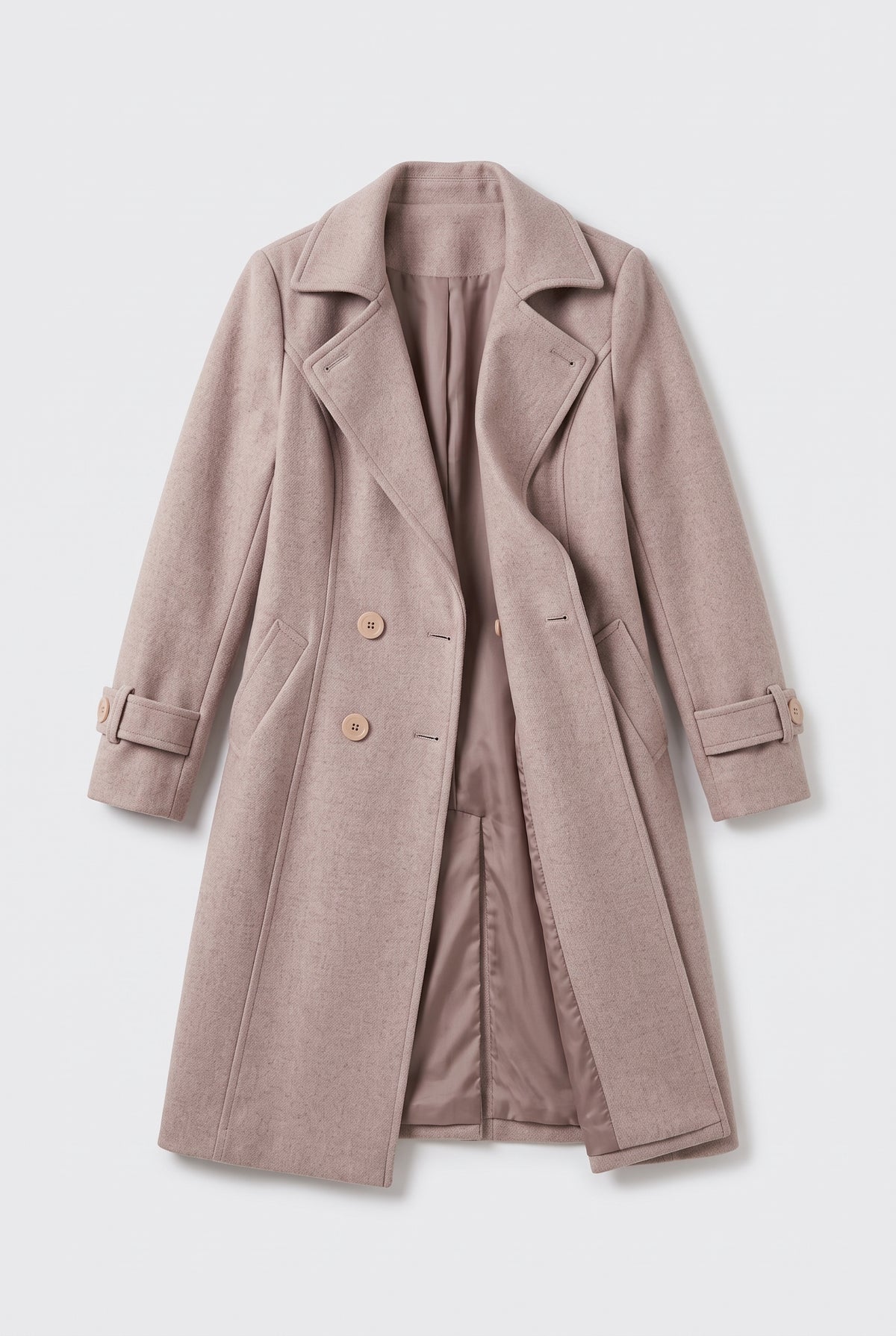 Black Long Trench Coat — Pink