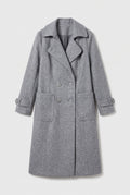 Black Long Trench Coat — Light Blue