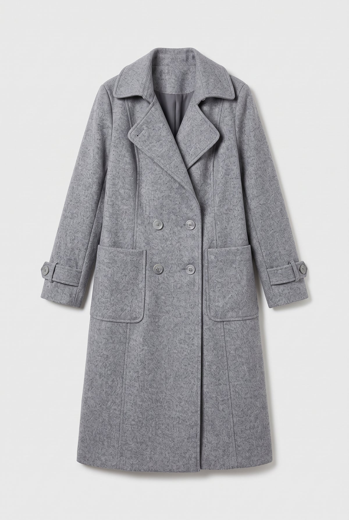 Black Long Trench Coat — Light Blue