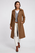 Black Long Trench Coat — Brown