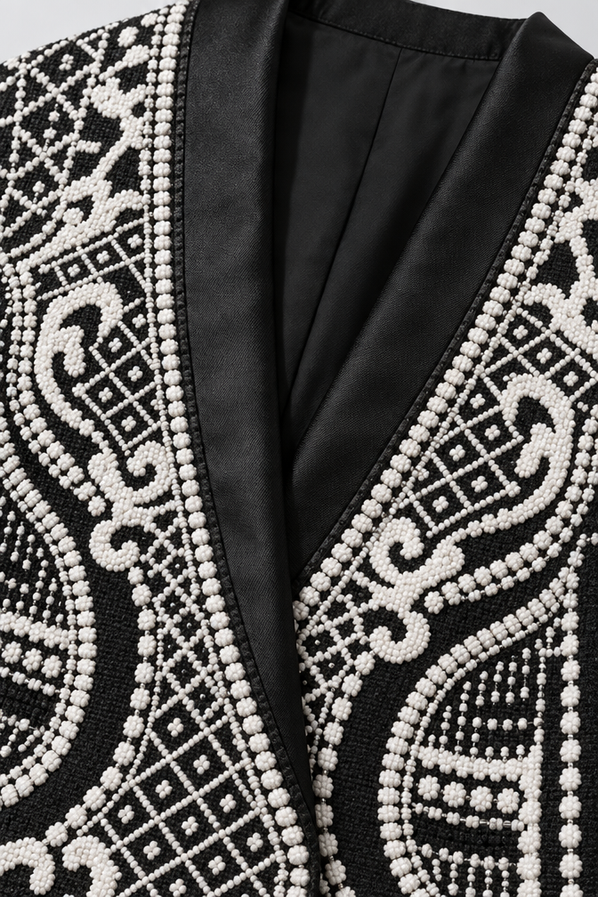 Women's Pearl & Bead Blazer — Silver