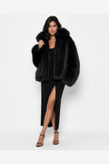 Wide-Collar Fur Coat