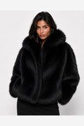 Wide-Collar Fur Coat