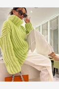 Oversized Turtleneck Knit Sweater Top Women's