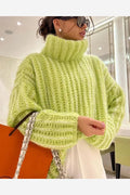 Oversized Turtleneck Knit Sweater Top Women's