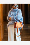 Oversized Turtleneck Knit Sweater Top Women's