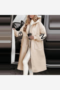 Women's Cappotto knit letter Cappuccio zip maniche maglia lettering