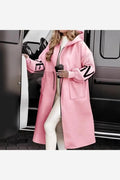 Women's Cappotto knit letter Cappuccio zip maniche maglia lettering